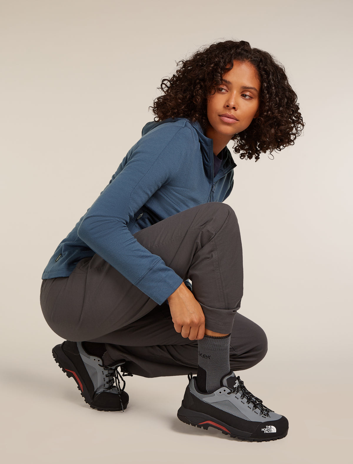 Women's Merino Hike+ Light Crew Socks Obsidian/Black - 3