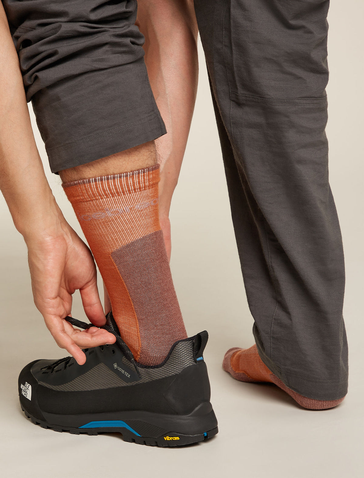 Men's Merino Hike+ Light Crew Socks Dusty clay/carob - 1