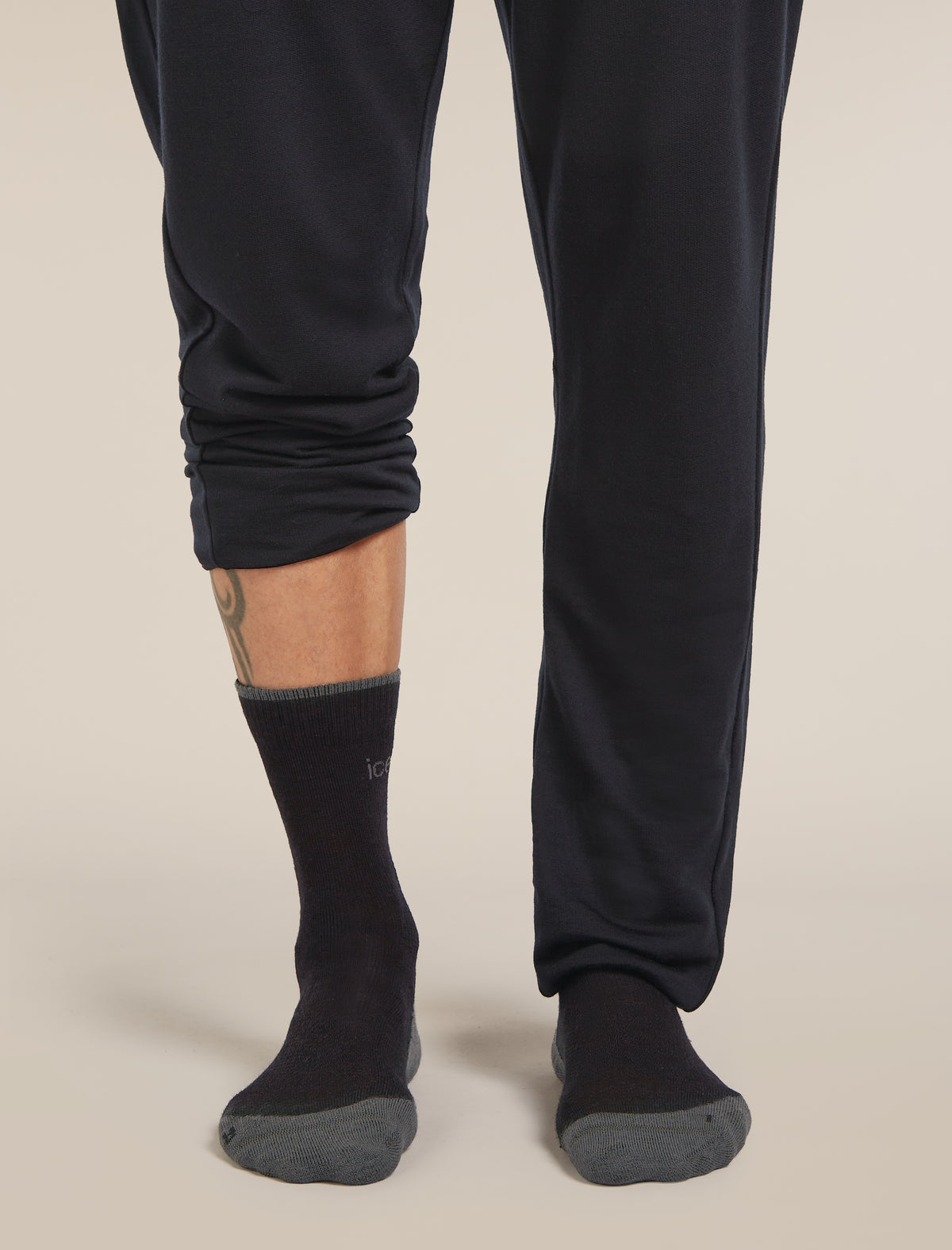 Men's Merino Hike+ Light Crew Socks Black/Obsidian - 4