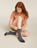Women's Merino Hike+ Ultralight Socks Quarter Obsidian/Black - 2