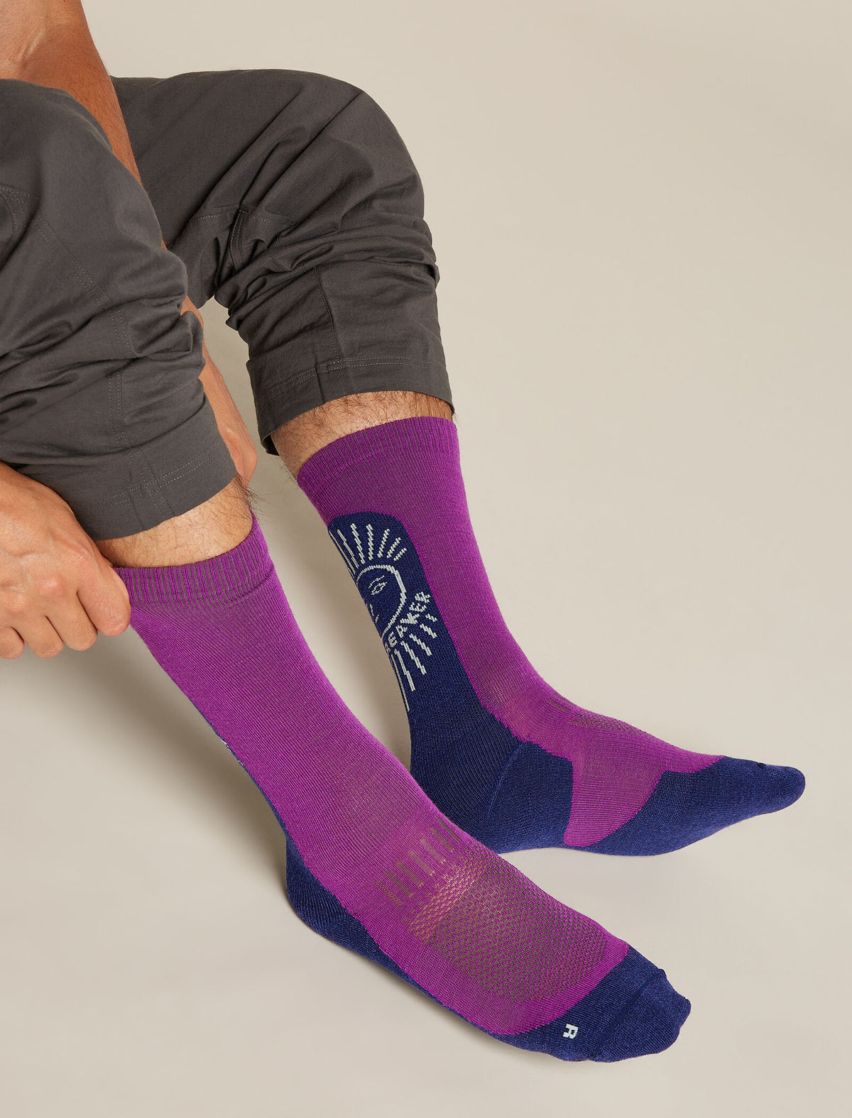Men's Merino Hike+ Light Crew Socks IB Solar  - 2