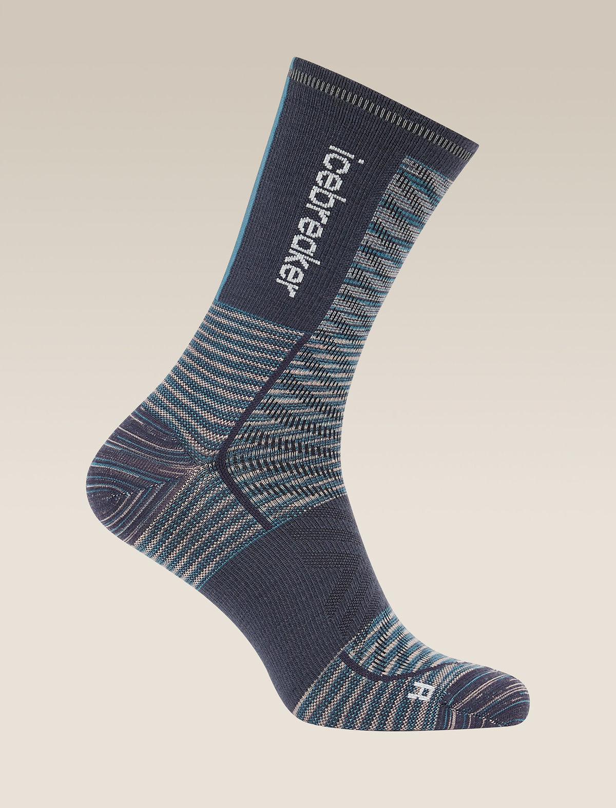 Men's Merino Blend Run+ Ultralight Crew Socks Fusion Dye Graphite Fervid/Graphite/Snow - 4