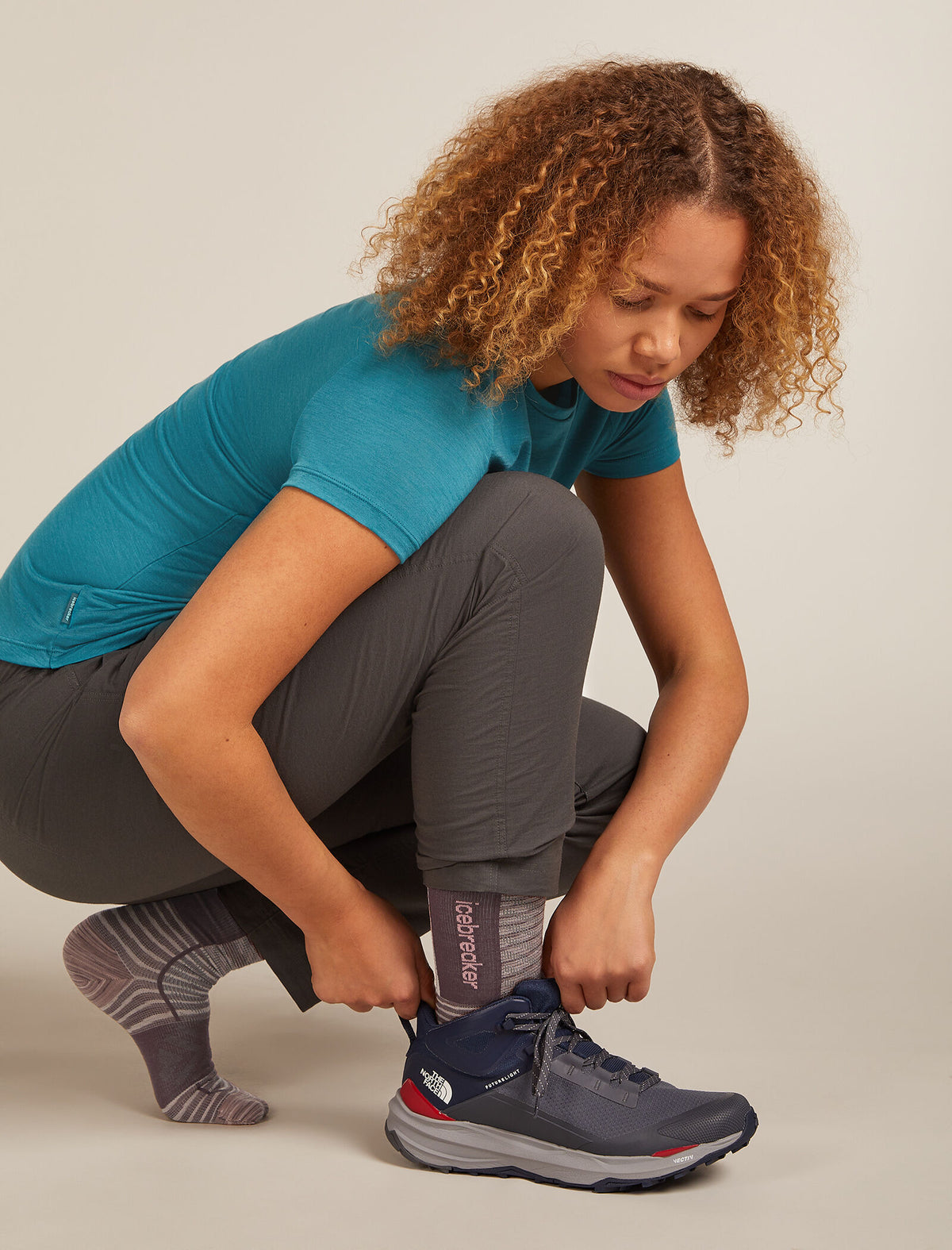 Women's Merino Blend Run+ Ultralight Crew Socks Fusion Dye Summit Fd/Java - 1