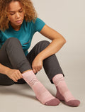 Women's Merino Hike+ Medium Crew Socks Across the Peaks Blush/Summit - 2