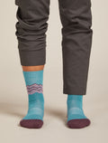 Women's Merino Hike+ Medium Crew Socks Across the Peaks Topaz/Java - 3