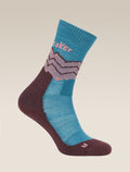 Women's Merino Hike+ Medium Crew Socks Across the Peaks Topaz/Java - 4