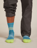 Men's Merino Hike+ Medium Crew Socks Across the Peaks Topaz/Peridot/Seaglass - 3