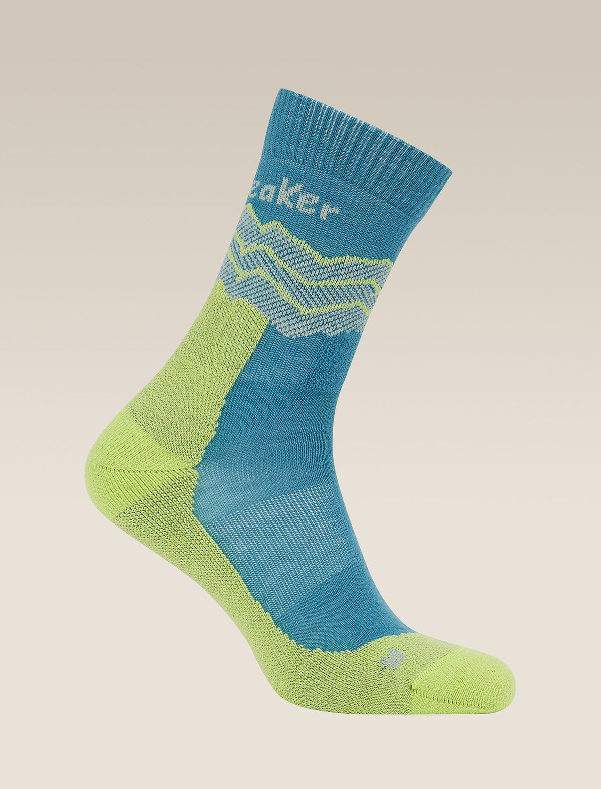 Men's Merino Hike+ Medium Crew Socks Across the Peaks Topaz/Peridot/Seaglass - 4