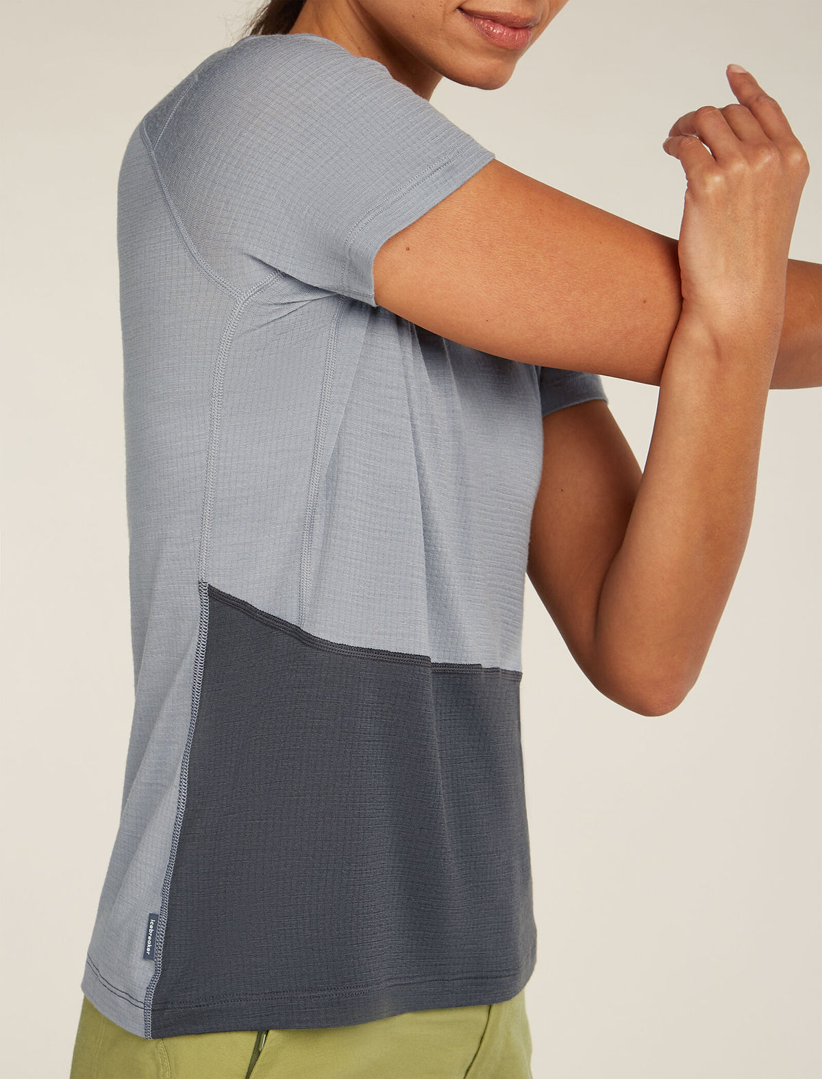 Women's Merino 200 Waffle Elevation Short Sleeve T-Shirt Alloy/Obsidian - 8