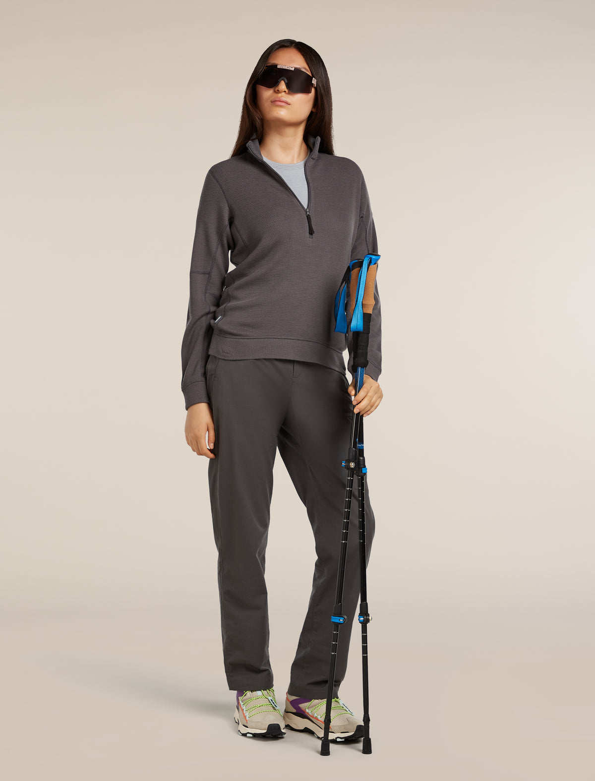 Women's Merino 200 Waffle Elevation Short Sleeve T-Shirt Alloy/Obsidian - 4