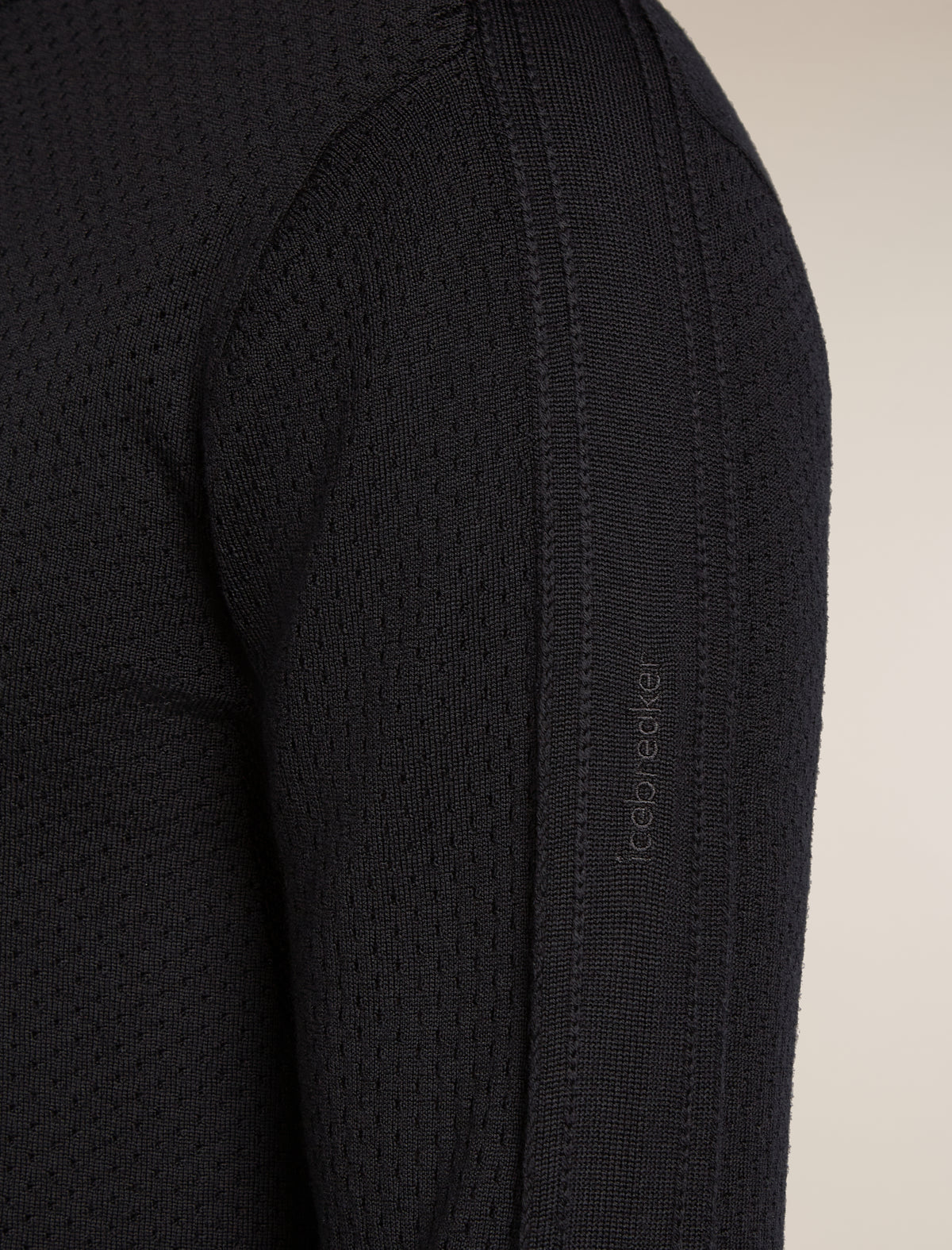 Men's Merino icebreaker Anniversary Original Long Sleeve Half Zip Top Black - 6