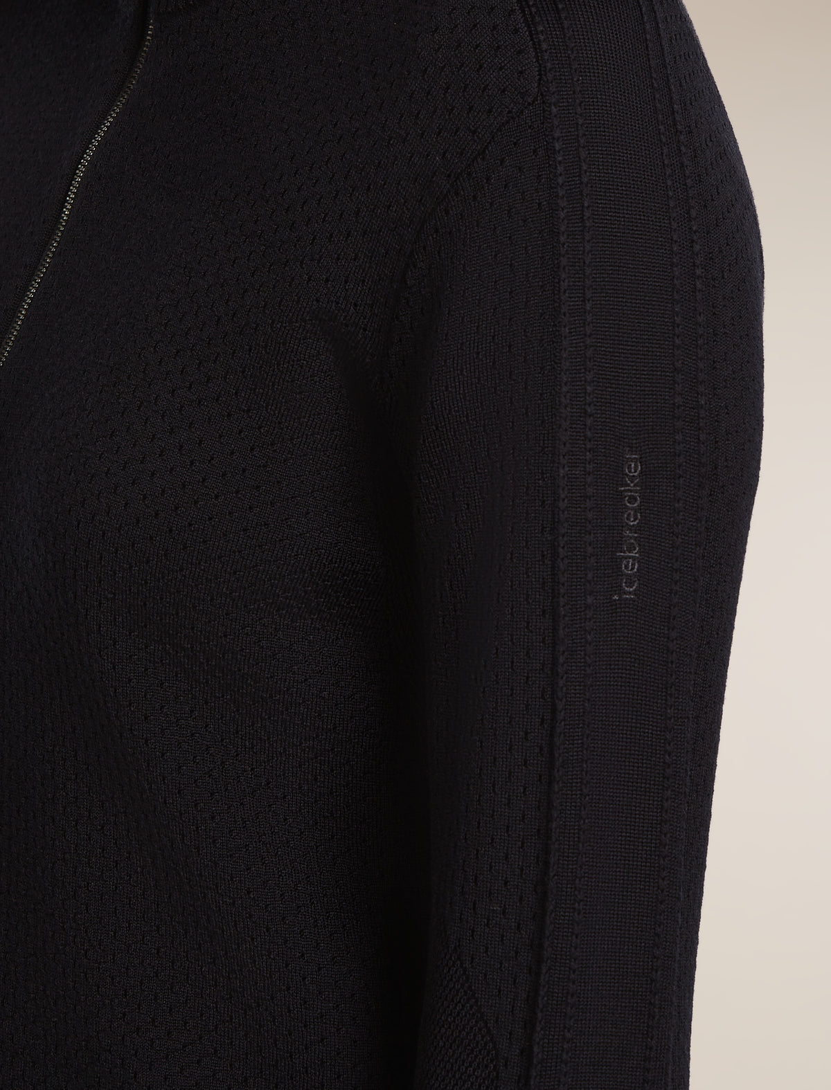 Women's Merino icebreaker Anniversary Original Long Sleeve Half Zip Top Black - 6