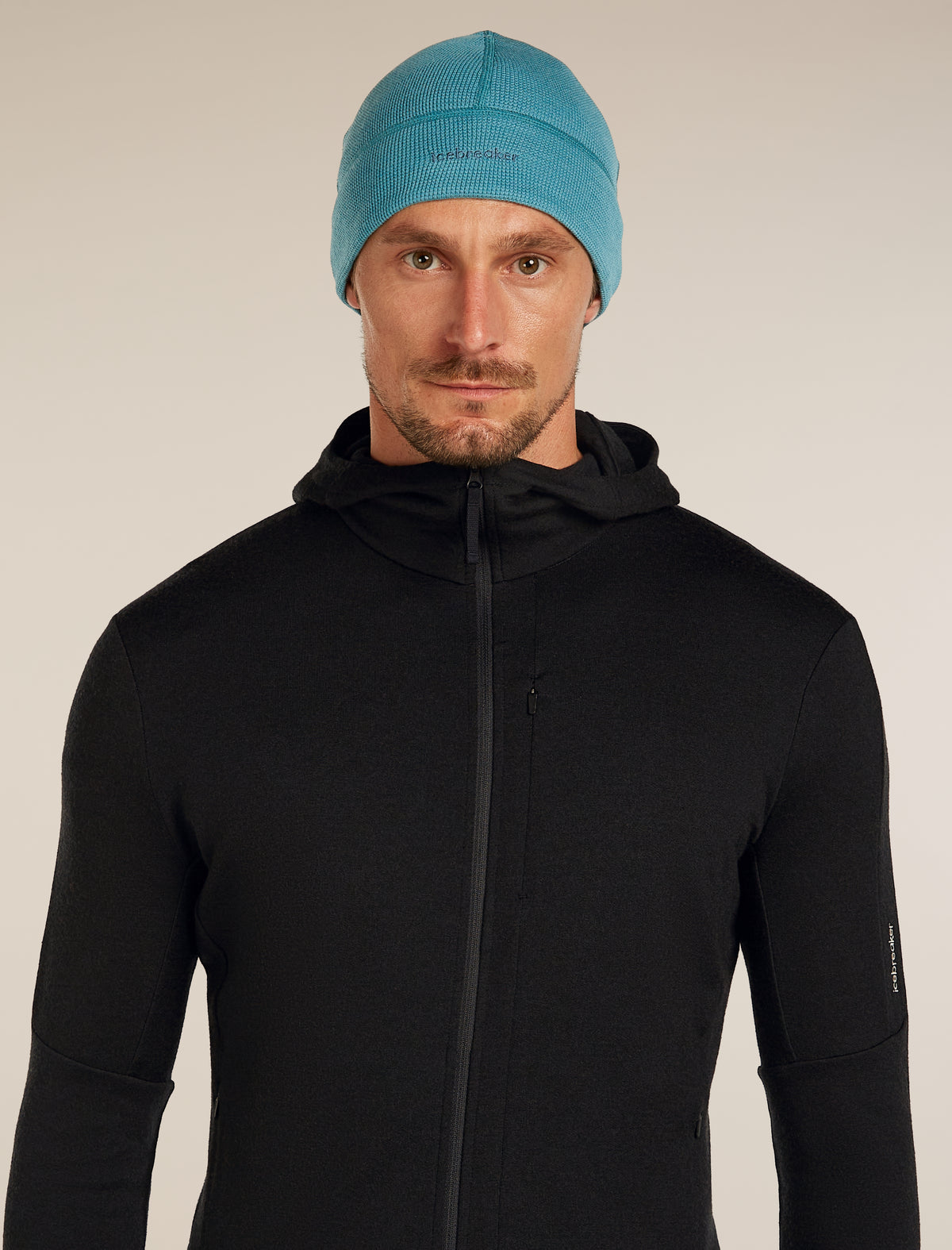 Unisex Merino 260 Waffle Knit Wander Reversible Beanie Topaz/Atlantis - 1