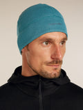 Unisex Merino 260 Waffle Knit Wander Reversible Beanie Topaz/Atlantis - 2