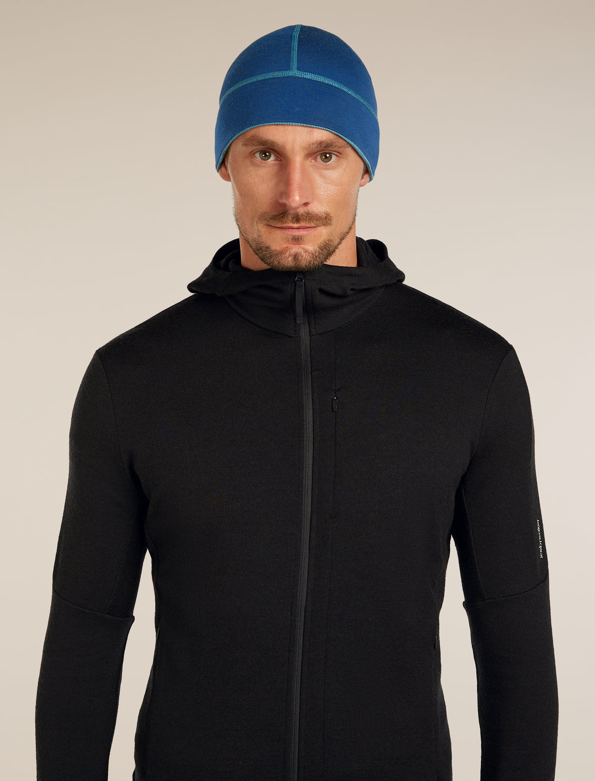 Unisex Merino 260 Waffle Knit Wander Reversible Beanie Topaz/Atlantis - 7