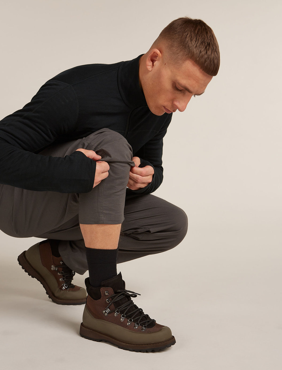 Men's Merino Hike+ Liner Crew Socks Black - 1