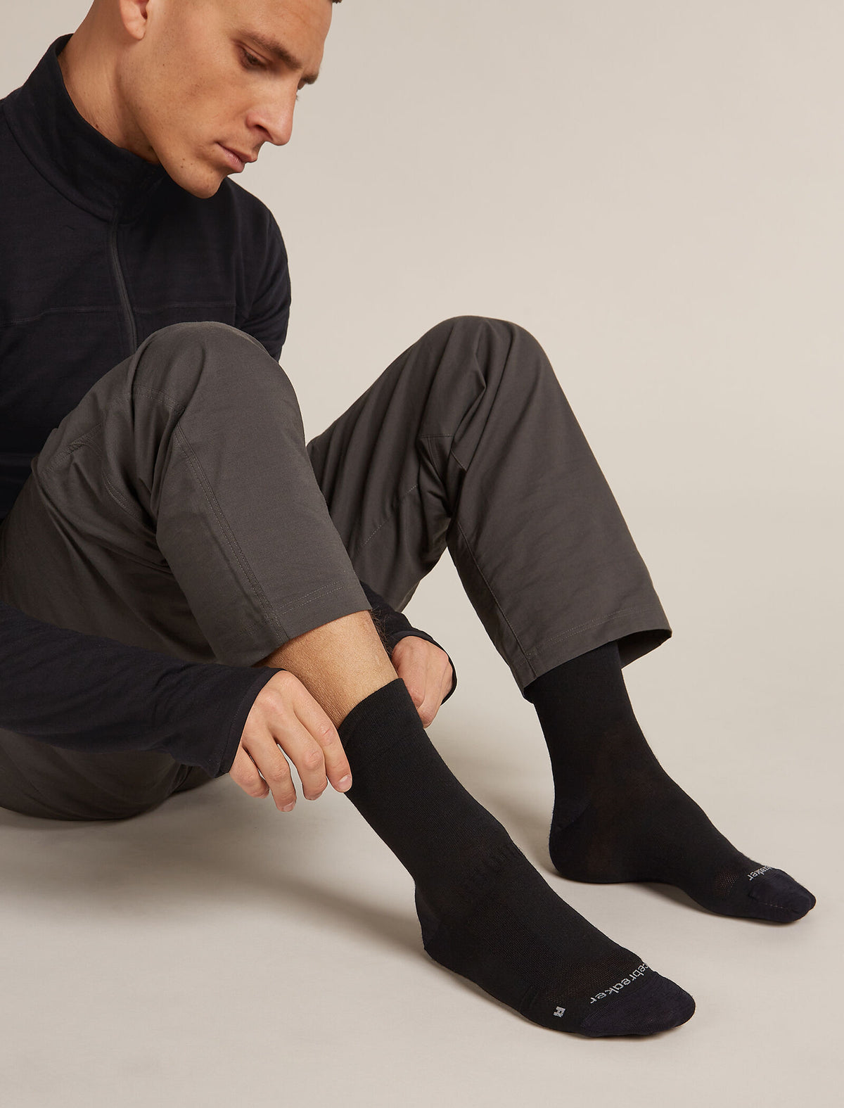 Men's Merino Hike+ Liner Crew Socks Black - 2