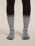 Women's Merino Hike+ Mountaineer Mid Calf Socks Jet Heather/Black - 4