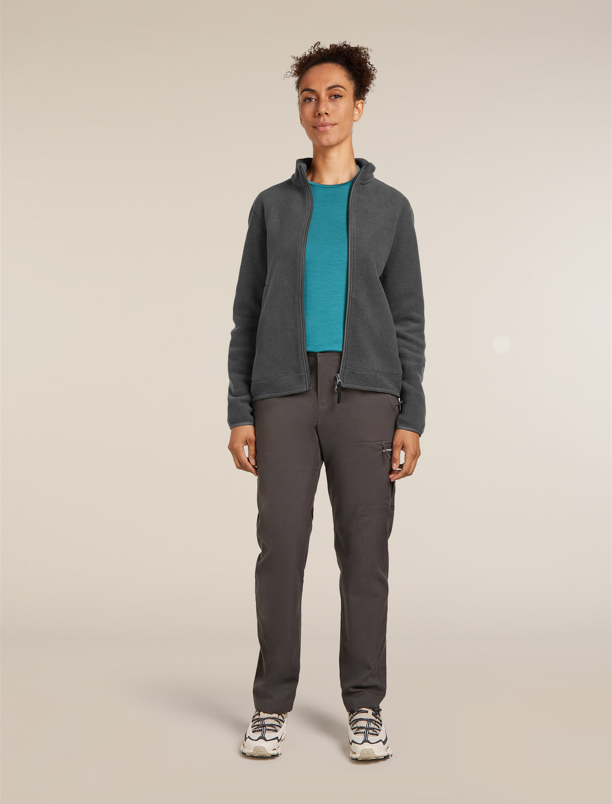Women's Merino Blend 800 RealFleece™ Classic Pile Long Sleeve Zip Jacket Obsidian - 3