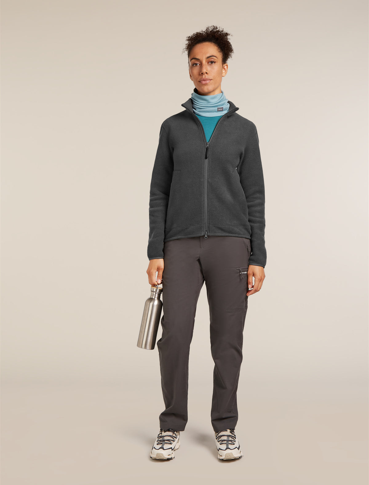 Women's Merino Blend 800 RealFleece™ Classic Pile Long Sleeve Zip Jacket Obsidian - 4