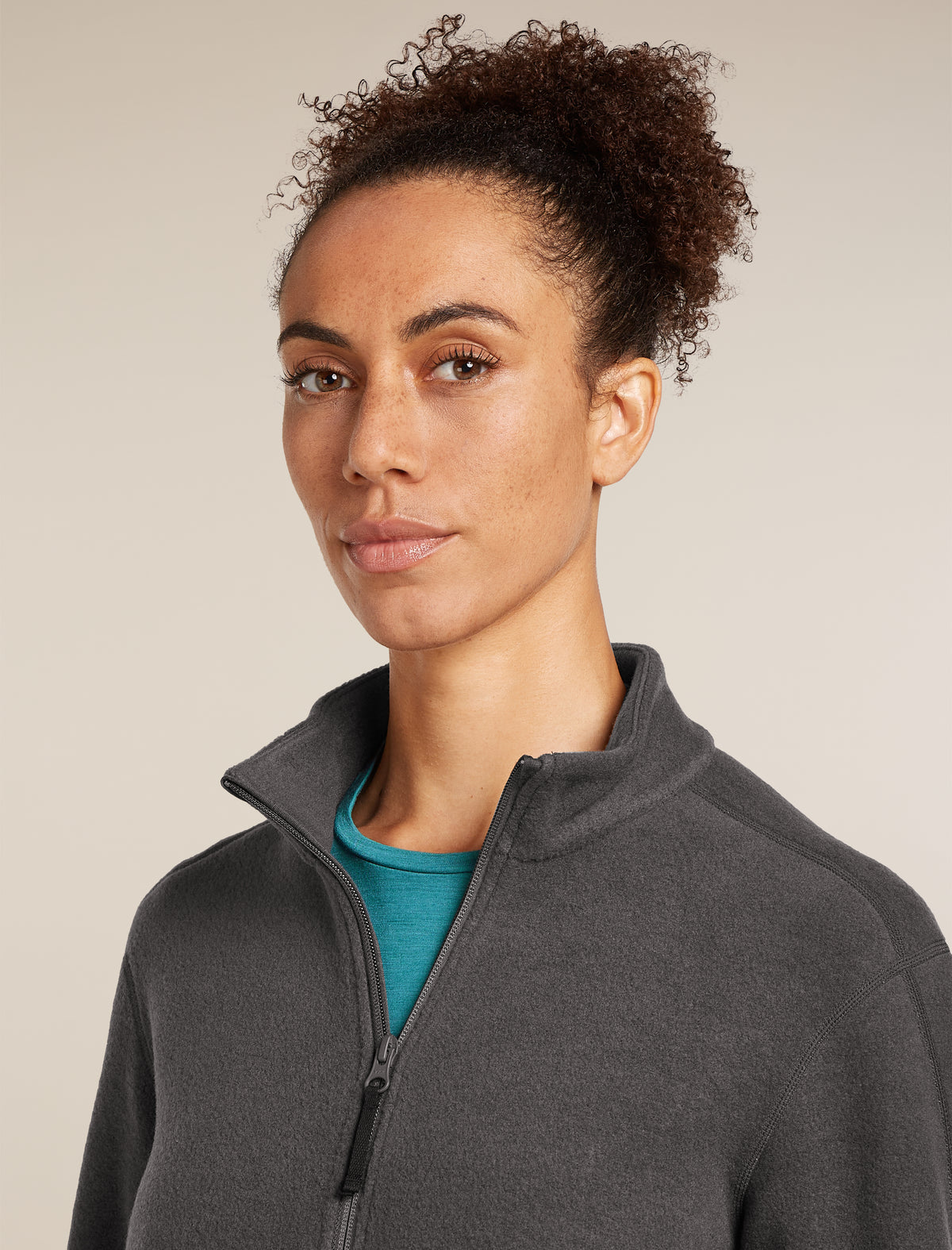Women's Merino Blend 800 RealFleece™ Classic Pile Long Sleeve Zip Jacket Obsidian - 5