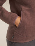 Women's Merino Blend 800 RealFleece™ Classic Pile Long Sleeve Zip Jacket Carob - 5