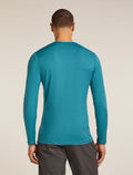 Men's Merino 200 Oasis Long Sleeve Crewe Thermal Top Elevation Line Topaz - 2
