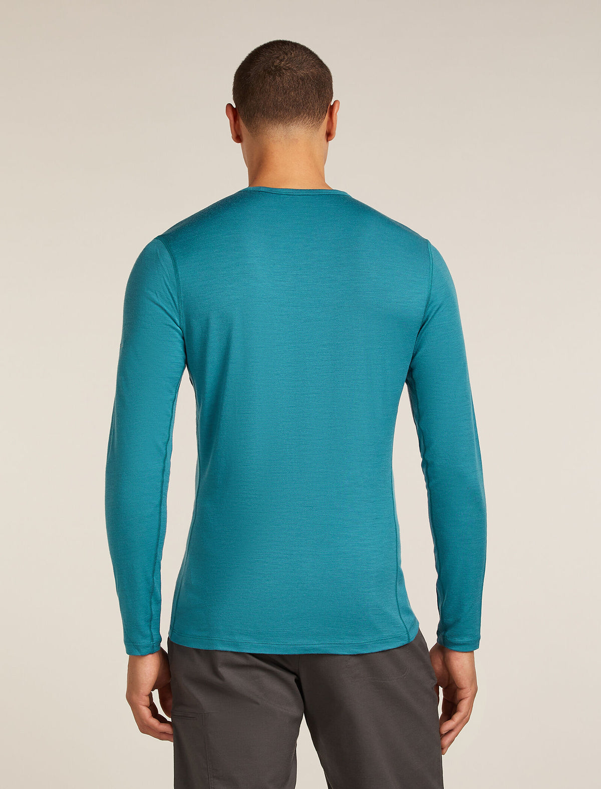 Men's Merino 200 Oasis Long Sleeve Crewe Thermal Top Elevation Line Topaz - 2