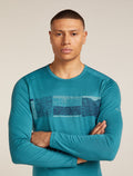 Men's Merino 200 Oasis Long Sleeve Crewe Thermal Top Elevation Line Topaz - 6
