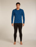 Men's Merino 200 Oasis Long Sleeve Crewe Thermal Top Snow Day Atlantis/Topaz - 3