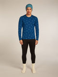 Men's Merino 200 Oasis Long Sleeve Crewe Thermal Top Snow Day Atlantis/Topaz - 7