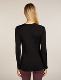 Women's Merino 200 Oasis Long Sleeve Crewe Thermal Top Rainer Ridge Black - 2