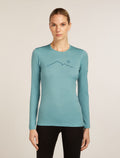Women's Merino 200 Oasis Long Sleeve Crewe Thermal Top Rainer Ridge Hydro - 1