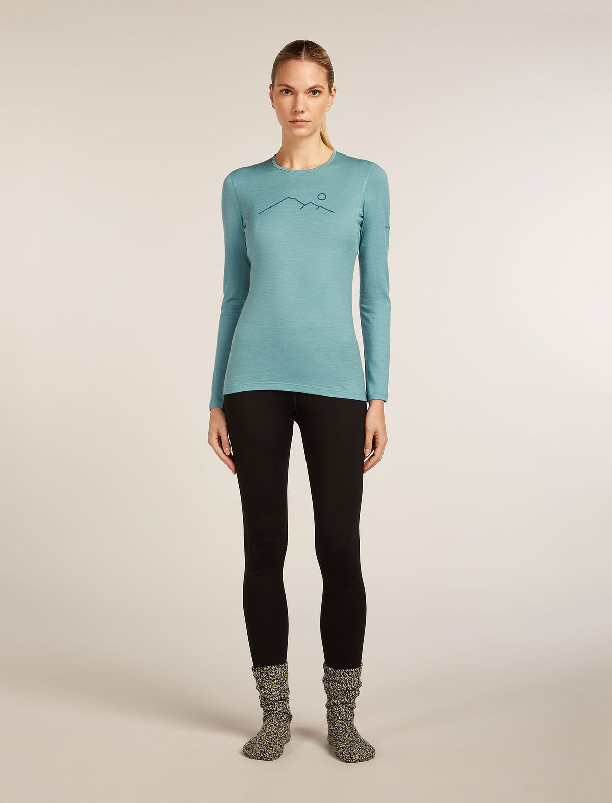 Women's Merino 200 Oasis Long Sleeve Crewe Thermal Top Rainer Ridge Hydro - 6