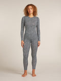 Women's Merino 200 Oasis Long Sleeve Crewe Thermal Top Flock Forms Midnight Navy/Snow - 3