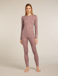 Women's Merino 260 Tech Vertex High Rise Thermal Leggings Delta Lines Summit/Blush - 3