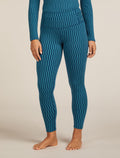 Women's Merino 260 Tech Vertex High Rise Thermal Leggings Snow Grid Topaz/Atlantis - 1
