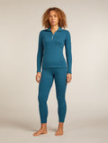 Women's Merino 260 Tech Vertex High Rise Thermal Leggings Snow Grid Topaz/Atlantis - 3