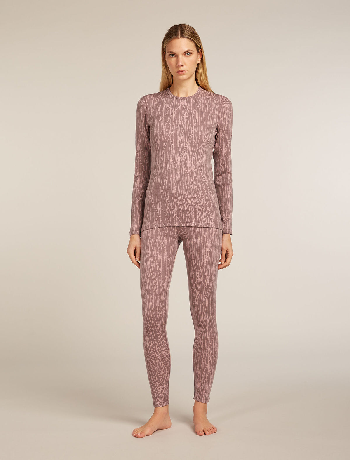 Women's Merino 260 Tech Vertex Long Sleeve Crewe Thermal Top Delta Lines Summit/Blush - 3