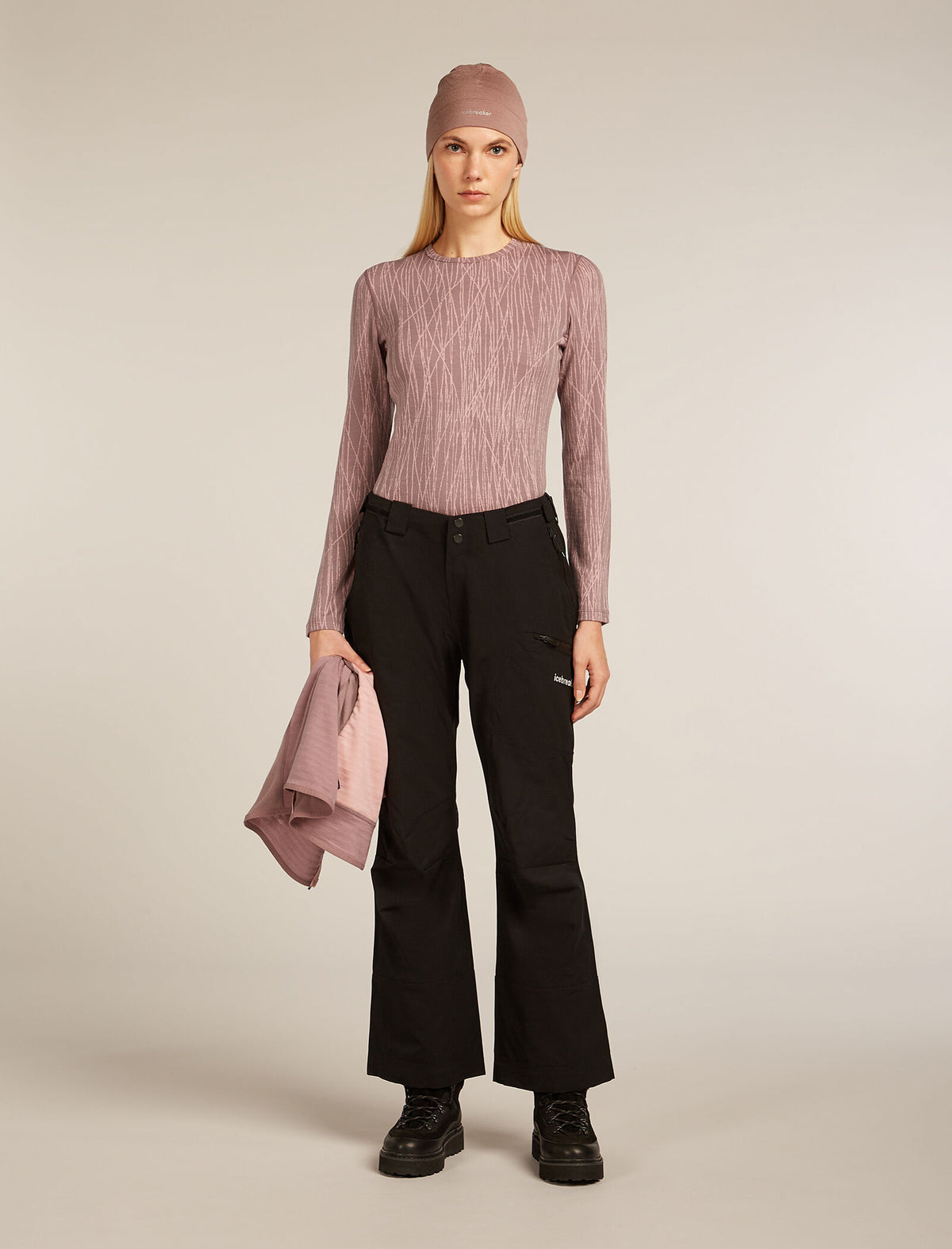 Women's Merino 260 Tech Vertex Long Sleeve Crewe Thermal Top Delta Lines Summit/Blush - 4