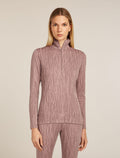 Women's Merino 260 Tech Vertex Long Sleeve Half Zip Thermal Top Delta Lines Summit/Blush - 1