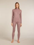 Women's Merino 260 Tech Vertex Long Sleeve Half Zip Thermal Top Delta Lines Summit/Blush - 3