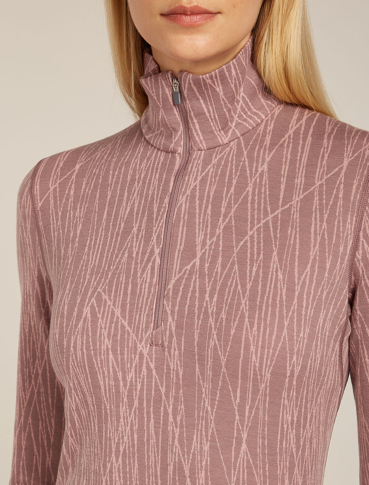Women's Merino 260 Tech Vertex Long Sleeve Half Zip Thermal Top Delta Lines Summit/Blush - 5