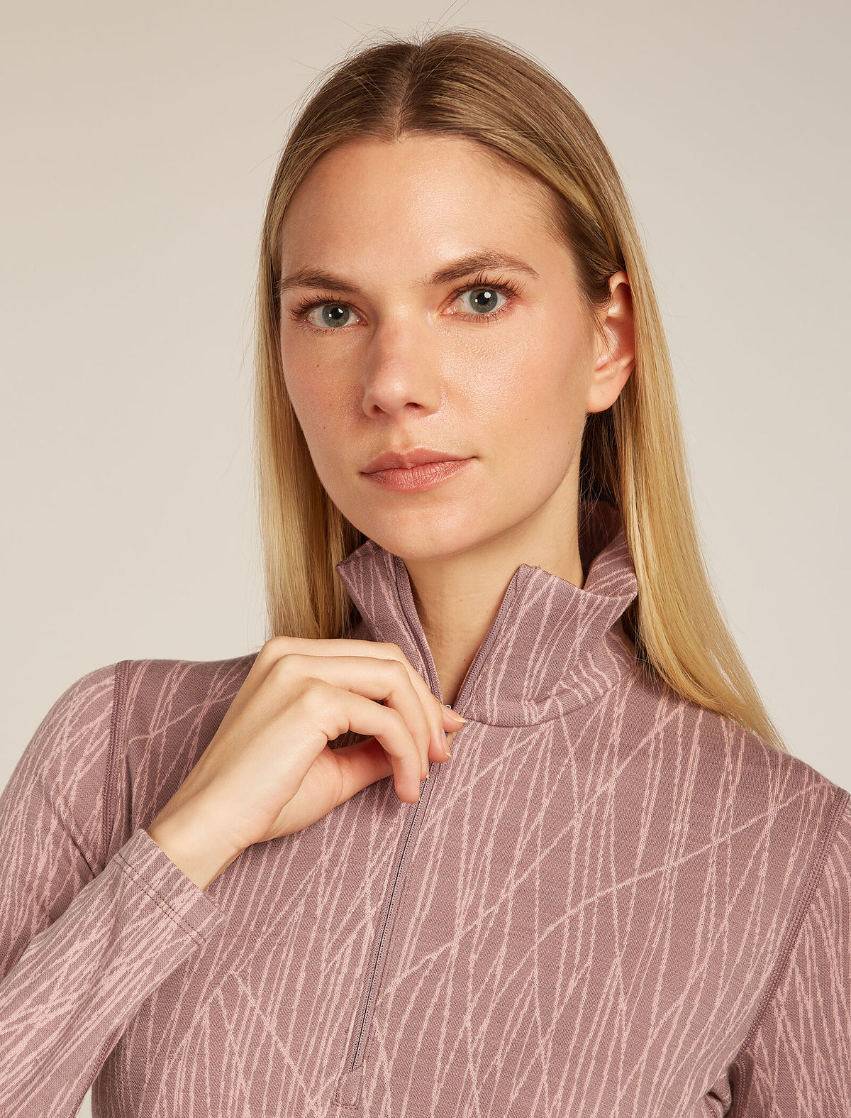 Women's Merino 260 Tech Vertex Long Sleeve Half Zip Thermal Top Delta Lines Summit/Blush - 7