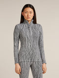 Women's Merino 260 Tech Vertex Long Sleeve Half Zip Thermal Top Delta Lines Snow/Black - 1