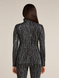 Women's Merino 260 Tech Vertex Long Sleeve Half Zip Thermal Top Delta Lines Black/Snow - 2
