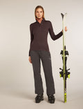Women's Merino 260 Tech Vertex Long Sleeve Half Zip Thermal Top Snow Grid Trail/Acid Pink - 4