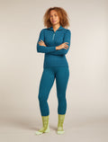 Women's Merino 260 Tech Vertex Long Sleeve Half Zip Thermal Top Snow Grid Topaz/Atlantis - 8