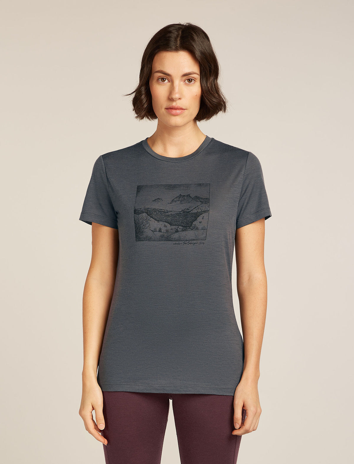 Women's Merino 150 Tech Lite Short Sleeve T-Shirt Terrain Obsidian - 1