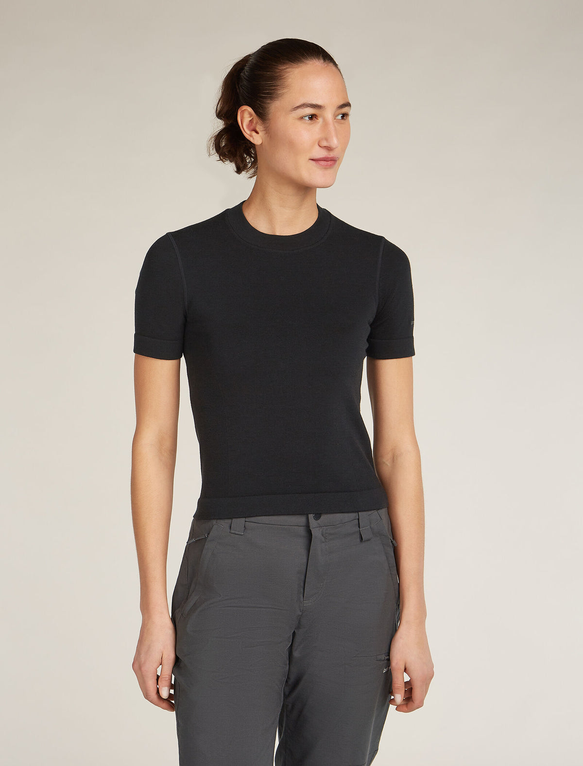 Women's Merino Blend 260 Seamless Rib Short Sleeve Mock Neck Thermal Top  - 1